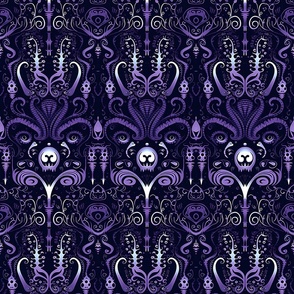 Ghoulish Damask – Purple/Black 