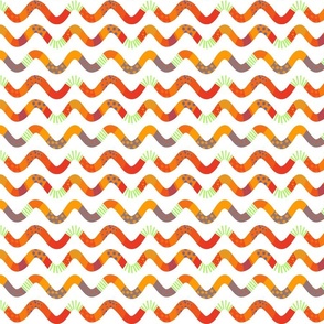 cute colorful  little wavy lines on white - small scale