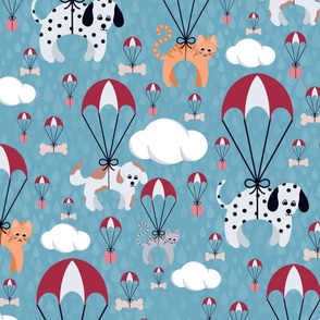 Raining Cats and Dogs Cute Kids Pattern