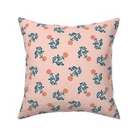 Charming Clovers Large in Summer Morning Poppy Pink and Orange