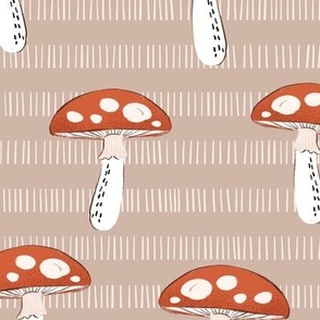 Cute hedgehogs and red mushrooms wallpaper, on light blue, large  scale