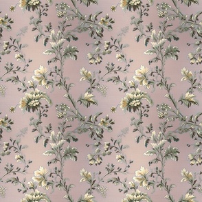 Amelia Beaute - on Cream/Moss on Rose  Silk Wallpaper 