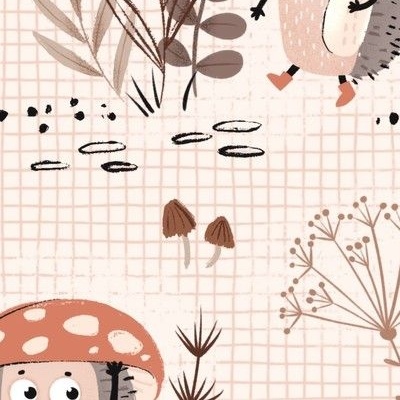 Vintage mushroom Wallpaper - Peel and Stick or Non-Pasted