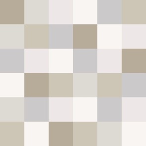 Cold neutrals checkerboard -  check pattern 2" each square