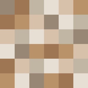 Earthy tones checkerboard -  check pattern 2" each square