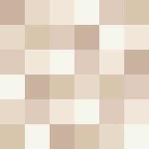 Warm neutrals checkerboard -  check pattern 2" each square
