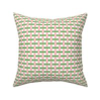 Basketweave in preppy green and pink // small