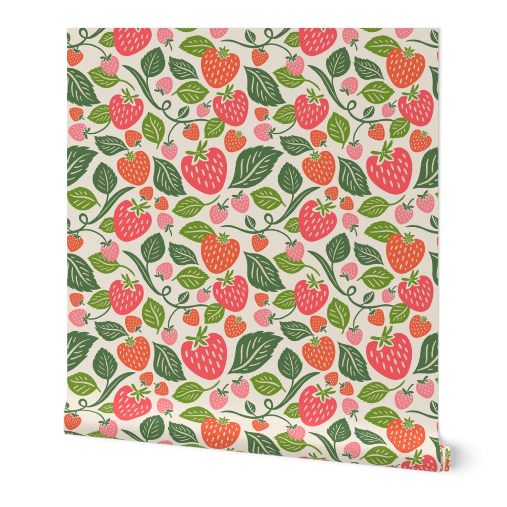 Strawberry Fields | Red Pink and Green