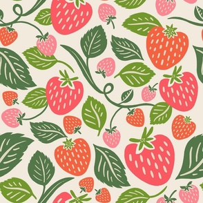 Strawberry Fields | Red Pink and Green