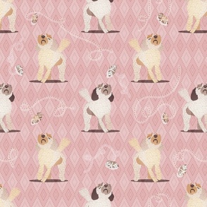Keep Your Chin Up!  Doodle Dogs, Pink , 3600, v02–Doodle, dog, puppy, birthday, kids, teens, tweens, sheets, tablecloth, napkins, bedding, blanket, baby, nursery, girl, 36DoodleButterflyPNKv2