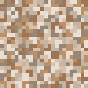 Playing with small checks - pixelated checkerboard - random check pattern earth tones - small scale