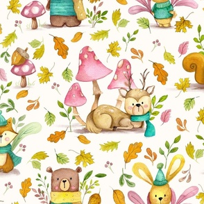 Watercolor Woodland Friends