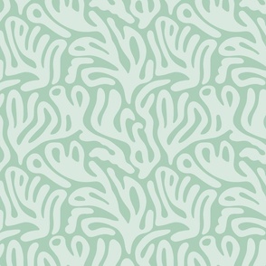 Matisse Organic Shapes Free Form Cut Outs Pattern In Light Green II Smaller Scale