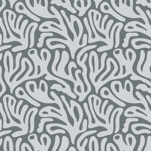 Matisse Organic Shapes Free Form Cut Outs Pattern In A Grey Color Palette Smaller Scale