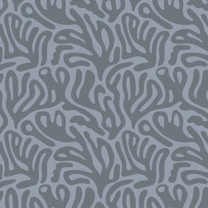 Matisse Organic Shapes Free Form Cut Outs Pattern In A Grey Color Palette II Smaller Scale
