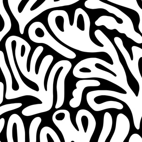 Matisse Organic Shapes Free Form Cut Outs Pattern In White On Black