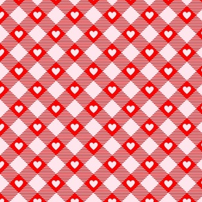 buffalo plaid red heart pattern