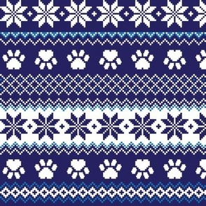 Paw Print Dog or Cat Nordic Holiday Winter Design