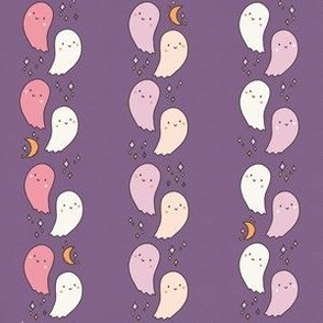 Spooky Ghost Stripes - Ghosts, Moons, Stars, Celestial, Retro Pop