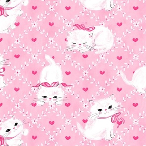 purrsians white kittens pink hearts medium scale