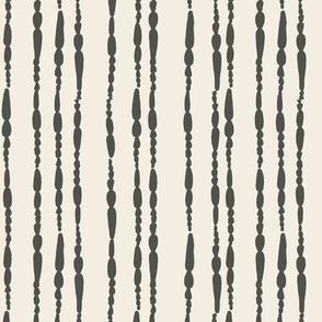 Abstract Bee Leg Stripes in Cream and Dark Gray 