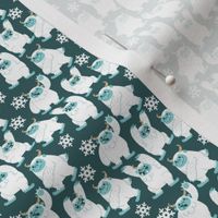 Abominable Snowman on Blue Green - Extra Small