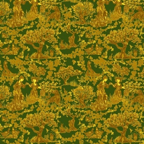 Oak Savanah Toille green and gold