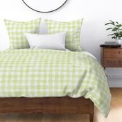 french country gingham - honeydew color - watercolor botanical green plaid wallpaper