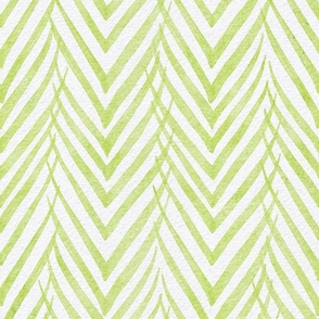 palm leaf stripe honeydew - botanical chevron - watercolor green herringbone - modern green botanical wallpaper