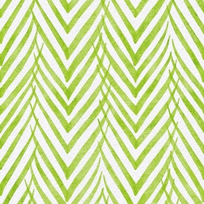 palm leaf stripe lime - botanical chevron - watercolor green herringbone - modern green botanical wallpaper