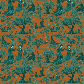 Oak Savanah Toille butternut and teal