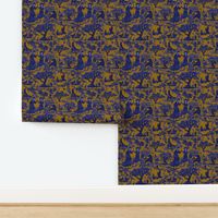 Oak Savanah Toille blue and gold