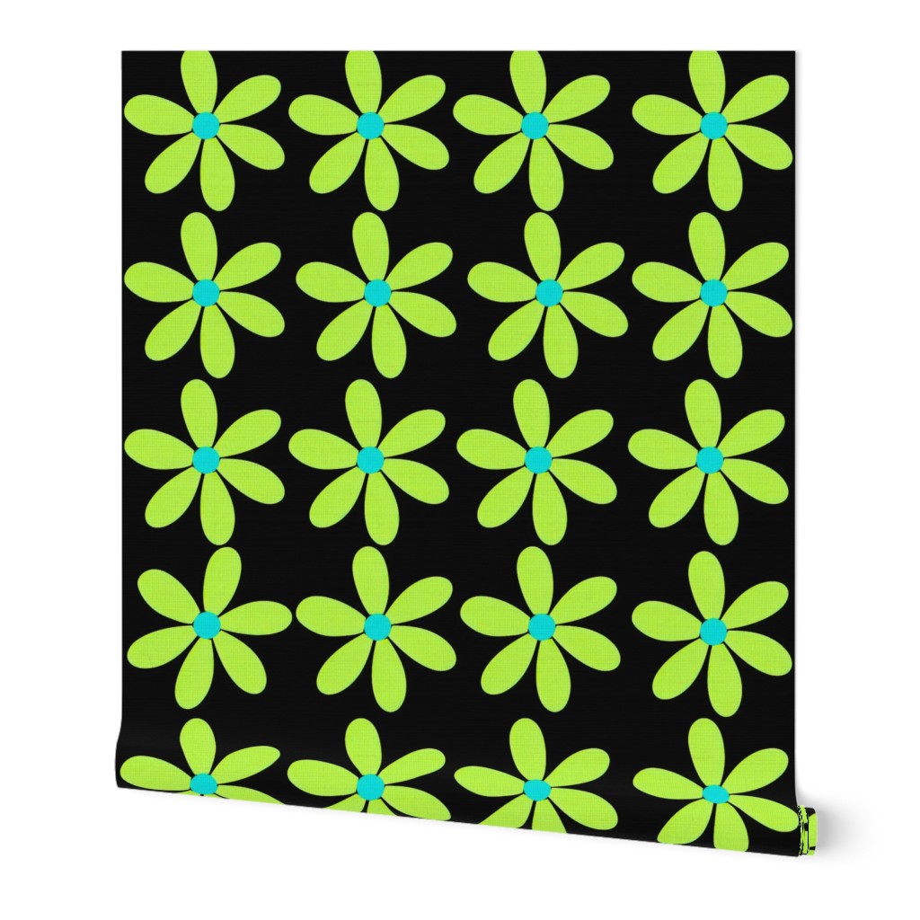 Pop art flat green flowers