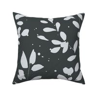 Leaves and Shade - Large Scale Botanical Fabric and Wallpaper  Black and White Leaf Bedding