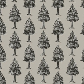 Charcoal Pine Trees on Taupe