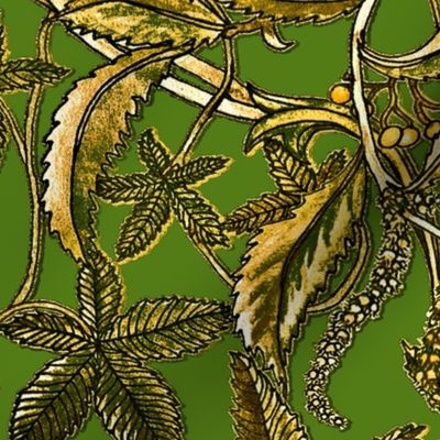 American Chestnut Large Scale Green and Gold