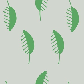 Leaf Shapes in Large Scale in Kelly Green