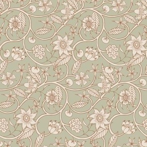 Trailing Garden -  Small - Pale Sage Green & Vintage Lace Cream - Summer Gathering