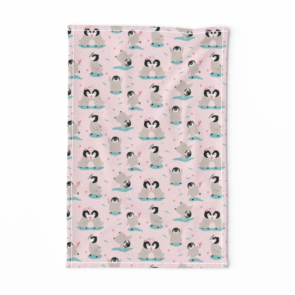 Cute Baby Penguins Polka Dot, Light Pink