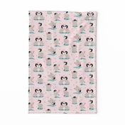 Cute Baby Penguins Polka Dot, Light Pink