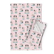 Cute Baby Penguins Polka Dot, Light Pink