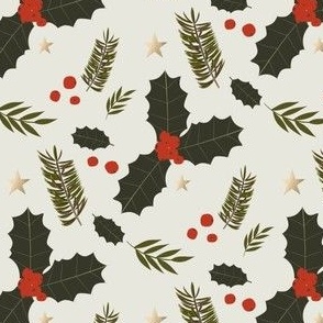 Holly Jolly Christmas | Simple Holiday Pattern | Small Scale