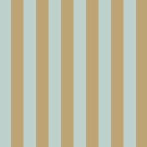 1/2” Vertical Stripes in Tidewater Blue and Khaki