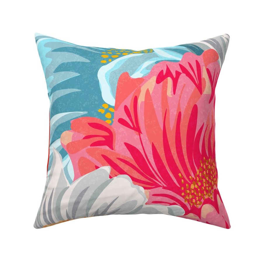 LG Oversize, Large, Orange, White, Pink, and Blue Peonies and Tulips - Large