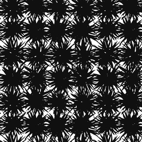 Spiky Sea Urchin - Black and White (Medium Scale)