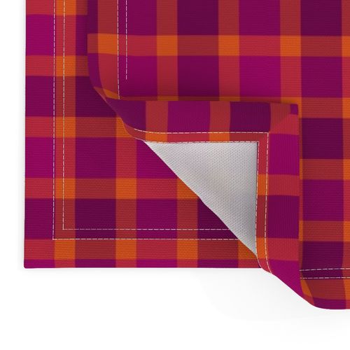 plaid pink orange