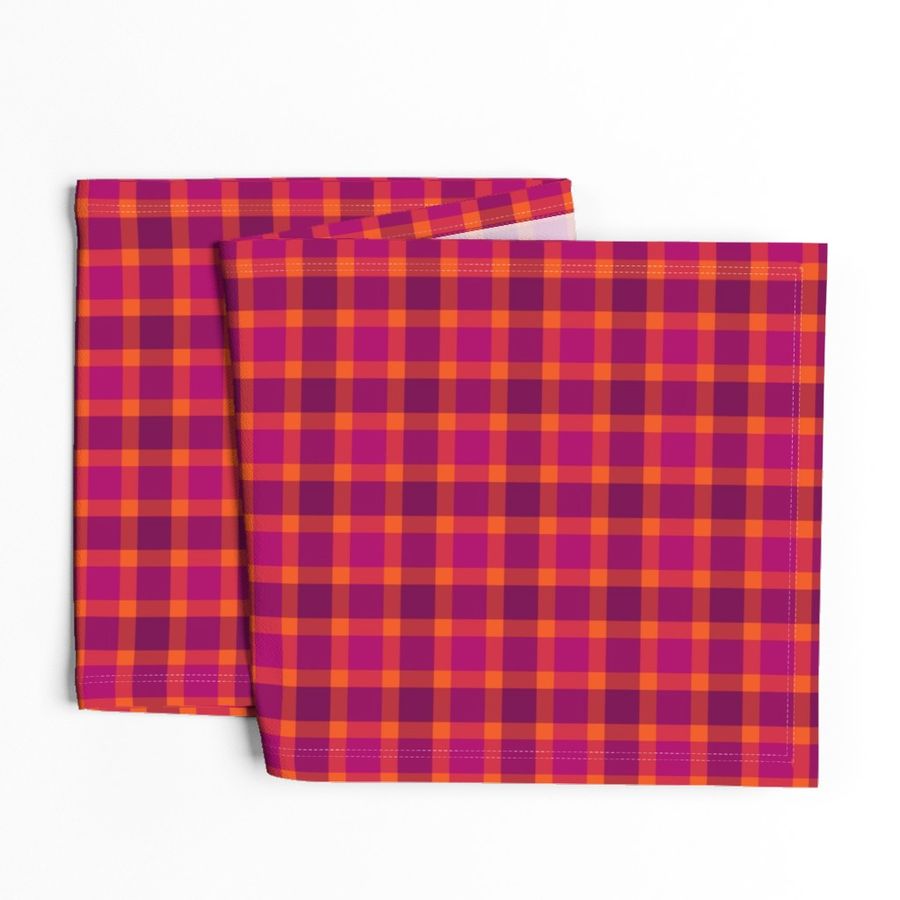 plaid pink orange