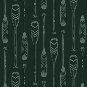 Lake Life Oars Evergreen 16x14