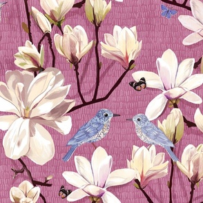 Blue Birds and Magnolias-Medium scale