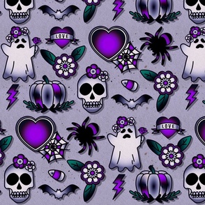 HALLOWEEN FLASH TATS-LILAC